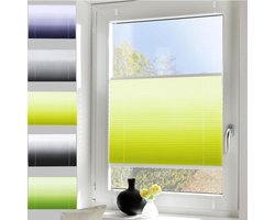 Geplooide jaloezie - Raamgordijn klem - Privacy & zonwering - Montage zonder boren - 25 x 70 cm - Geel