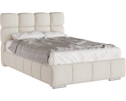 GEPOLSTERD BED Bliss 120 x 200 cm met opbergruimte, lattenbodem en Pocketveringmatras H3 (19 cm hoog)