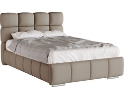 GEPOLSTERD BED Bliss 120 x 200 cm met opbergruimte, lattenbodem en Pocketveringmatras H3 (19 cm hoog)