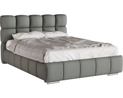 GEPOLSTERD BED Bliss 140 x 200 cm met opbergruimte, lattenbodem en Pocketveringmatras H3 (19 cm hoog)