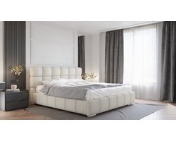 GEPOLSTERD BED Bliss 180 x 200 cm met opbergruimte, lattenbodem en Pocketveringmatras H3 (19 cm hoog)