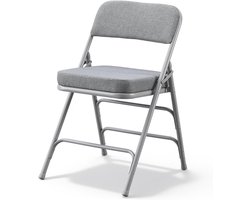 Gepolsterde Vouwstoel - Gestoffeerde Stoel - Direct Gebruik - Zware-Duty Frame - 74 x 46 x 53 cm - Grijs