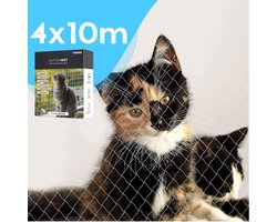 Gerdes Kattennet voor Balkon 4x10 meter - Transparant Kattengaas - Inclusief Complete Bevestigingsset