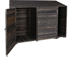 Gereedschapshok MCW-J75, gereedschapskast gereedschapshok, hout gebeitst MVG-gecertificeerd, 180x250x93cm ~ antracietgrijs