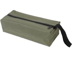 Gereedschapshouder Pouch Zip Organizer Pocket Multifunctionele Oxford Canvas Rits Tool Tas voor Schroevendraaier Moersleutel Tang - L - Groen Gereedschapsetui