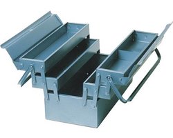 Gereedschapskist metaal 5-delig - Gereedschapskoffer - 21x21x43 cm - Blauw