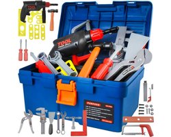 Gereedschapskist voor Kinderen – 30-delige Speelgoed Gereedschapset in Koffer – Realistische Speeltools – gereedschapskoffer - 01545