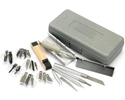 Gereedschapskoffer - Modelbouw kist - Hobby projecten - 29-delige set - 26.5 x 12.2 x 7 cm - Blauw
