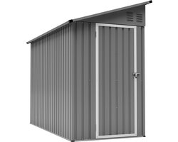 Gereedschapsschuur - tuinkast - gereedschapsschuur hosel - 4'x8' Metalen tuinhuis-Weerbestendige Tuinberging - buitenberging met afsluitbare deur en 2 ventilatieopeningen - gereedschapsberging voor achtertuin & terras – Grijs