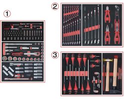 Gereedschapsset KS TOOLS - Voor trolley - 3 laden - 158 st. - 714.0158