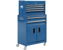 Gereedschapswagen inclusief opzetkast, blauw, model 2