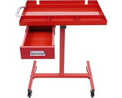 Gereedschapswagen Werkbank - Roltafel Werktafel - Gereedschap Organiseren - Robuust Stalen Frame - 100 kg Draagvermogen - Rood