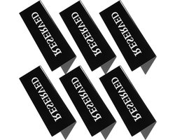 Gereserveerde Tafelborden - Tafeltent Kaarten - Evenementen Organiseren - Stabiele Driehoekige Basis - 15 x 5 x 4 cm - Zwart