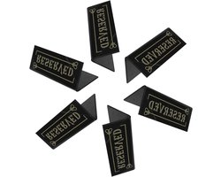 Gereserveerde Tafeltent - Tafelbordjes - Evenement Organisatie - Dubbelzijdig Zichtbaar - 15 x 5 cm - Zwart