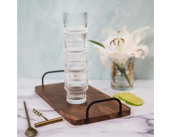 Geribbelde Drinkglas- Ripple/Riffle Glas – 180ml – Set van 6 - Glas - Stapelbaar