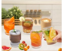 Geribbelde Drinkglas - Ripple/Riffle Glas – 200ml – Set van 6