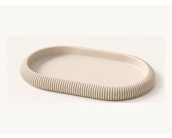 Geribbelde ovale schaal – 3D-geprinte decoratieve tray