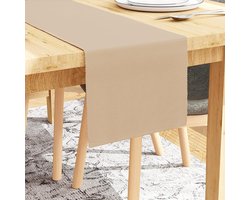 geribde tafelloper - decoratief - feestelijk voor 6 zitplaatsen eettafel - solid beige van fijn katoen - zacht - ademend 33 x 150 cm. voor thuis cafÃ©s restaurants en hotels - wasbaar in de machine