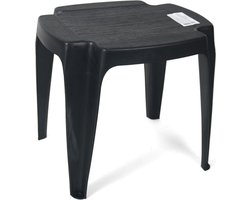 Gerim tuin/camping bijzettafel/voetenbank zwart kunststof 42 x 37 x 38 cm