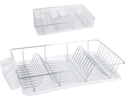 Gerimport Afdruiprek 48 X 31,5 X 10 Cm Staal Zilver/wit