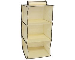 Gerimport Camping opberg/hangkast - leg niveaus - opvouwbaar - beige - 30 x 60 cm