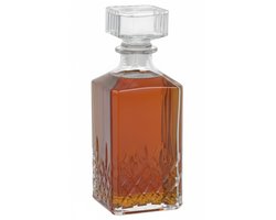 Gerimport Drank of Whisky karaf - sierlijk glas - transparant - 1000 ml - 9 x 23 cm - met dop