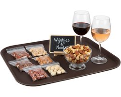 Gerimport Horeca Dienblad - antislip - bruin - kunststof - 35 x 45 cm
