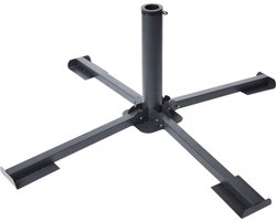 Gerimport Inklapbare parasolvoet/kruisvoet - zwart - metaal - voor 40 cm stenen