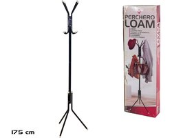 Gerimport Kapstok - zwart - metaal - staand - 8 haken op 2 hoogtes - 175 cm