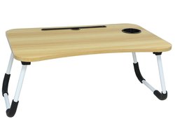Gerimport Laptoptafel - opklapbaar - bed - dienblad - bruin - 40 x 60 x 26 cm - op bed