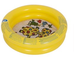 Gerimport Opblaasbaar zwembad - olifantjes/kikkers - geel - D61 cm - zwembad speelgoed - kinderen