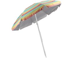 Gerimport Parasol UV50 - geel/oranje - D180 x H195 cm - zomer/strand - 8 vlakken