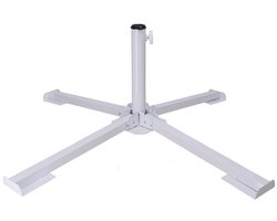 Gerimport parasolvoet/kruisvoet - inklapbaar - wit - metaal - voor 40 cm stenen