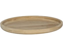 Gerimport Serveer plateau - ovaal - dienblad - hout - 33 x 25 x 2.5 cm - lichtbruin