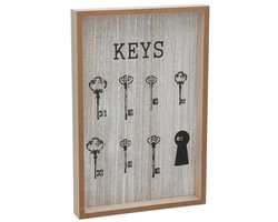 Gerimport Sleutelkast - hout - met print - home decoratie - L30 x B20 cm