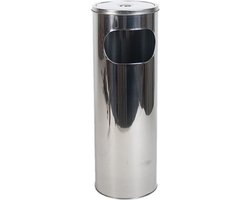 Gerimport Staande hoge asbak zilver - 20 x 59 cm - terras - praktisch - stevig