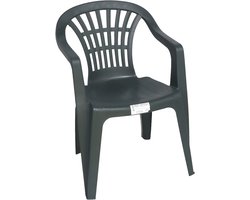 Gerimport Stoel voor buiten/binnen - tuinstoelen - donkergroen - 50 x 54 x 76 cm - stevig kunststof - Bijzet stoelen