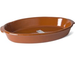 Gerimport Tapas bord/oven schaal - 44 cm - aardewerk - bruin - serveerschaal