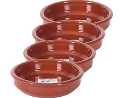Gerimport Tapas bord/schaal - 4x - Bilbao - 18 cm - aardewerk - oranje - serveerschaal