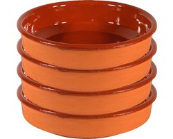 Gerimport Tapas bord/schaal - 4x - Sevilla - 18 cm - aardewerk - oranje - serveerschaal