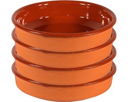 Gerimport Tapas bord/schaal - Sevilla - 24 cm - aardewerk - oranje - serveerschaal