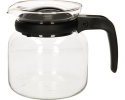 Gerimport Theepot - glas - kunststof deksel - zwart - 1 liter - theekanm
