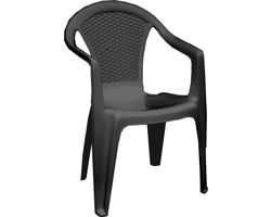 Gerimport tuinstoel Vlieland - antraciet - kunststof - 55 x 54 x 83 cm - bijzet stoelen