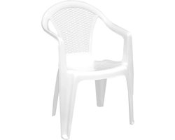 Gerimport tuinstoel Vlieland - wit - kunststof - 55 x 54 x 83 cm - bijzet stoelen