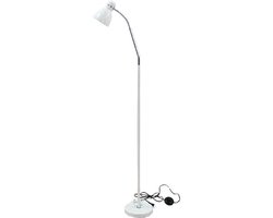 Gerimport Vloerlamp - staand - wit - 140 cm - op voet - leeslamp / sfeerverlichting