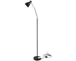 Gerimport Vloerlamp - staand - zwart - 140 cm - op voet - leeslamp / sfeerverlichting