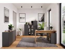 Germania Adrano Grafiet / Eiken Dressoir 3-Deuren