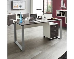 Germania Bureau Altino - L160 x B80 x H75 cm - Wit - Donkergrijs