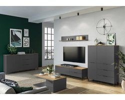 Germania California 164 cm TV meubel Grafiet / Eiken