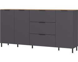Germania California 192 cm Dressoir Grafiet / Eiken